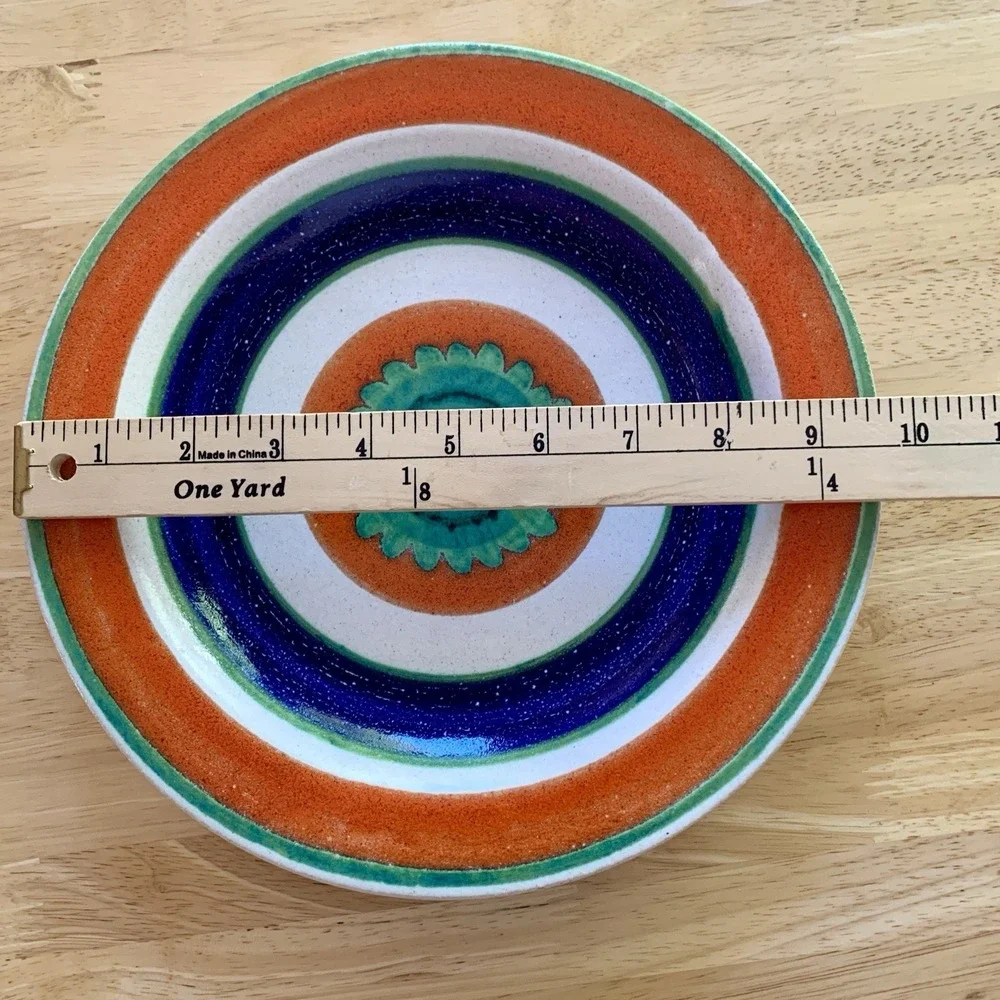 Vtg DeSimone Ceramic Pottery Plates Hand Painted Signed Italy De Simone MCM 60s